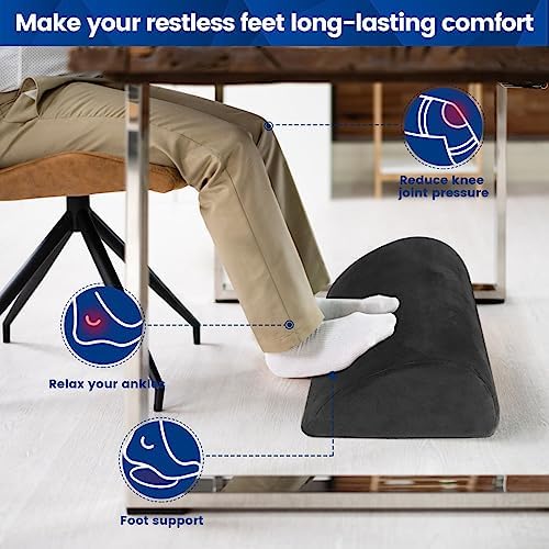 Foot Rest for Under Desk at Work, Foot Stool for Office, Gray, Long