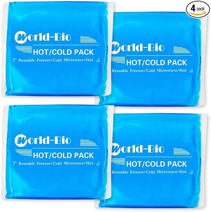 Soft Cold Packs for Injuries Reusable 4 Pack, Hot and Cold Gel Pack for Headaches, Joint Pain Relief, Comfort Ice Gel Pack Flexible Therapy on Neck, Ankle, Knee, Leg, Shoulder, Elbow, Wrist, Feet