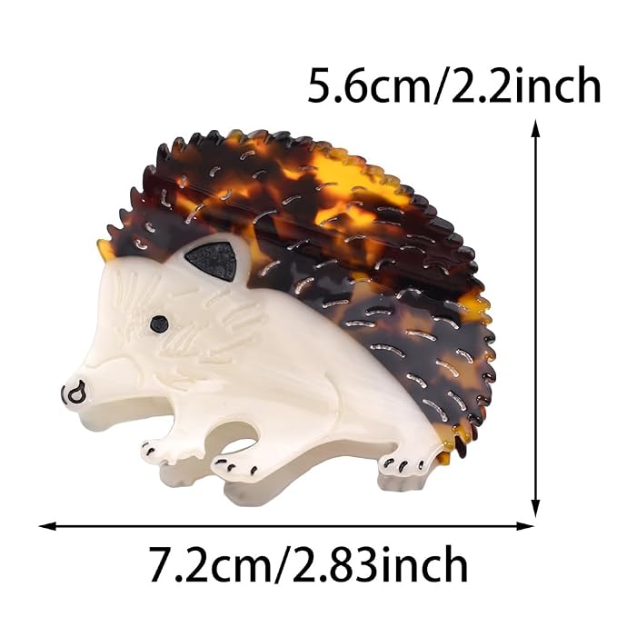 Autumn Hedgehog Shape Hair Claw Clip Glow in the Dark Animal Non-Slip Hair Accessories for Thin Medium Hair Women Girls