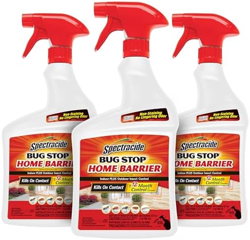 Spectracide Bug Stop Home Barrier 32 Oz, Ready-to-Use Spray, 3 Pack
