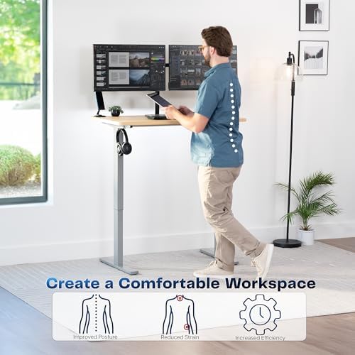 VIVO Light Wood 43 x 24 in Standing Desk, DESK-KIT-1G4C