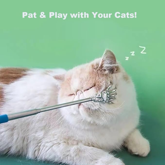 2PC Cat Comb Telescopic Teaser Wand Retractable Scratch Comb Tickle Handy Interactive Play Toy for Small Animal Rabbit Ferret Guinea Pig Dog (Mixed)