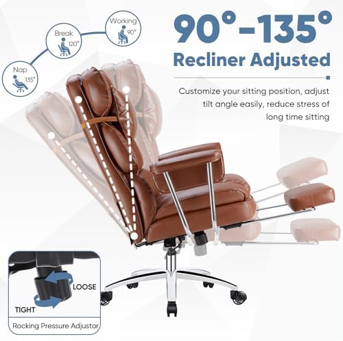 DUMOS Ergonomic Home Office Desk Chair, Executive Chair, PU Leather
