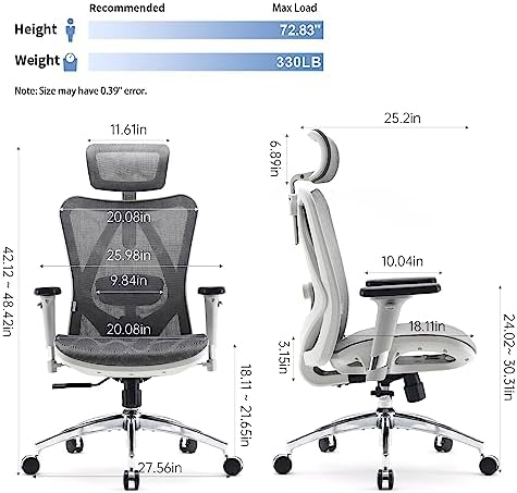 SIHOO M57 Ergonomic Office Chair, Mesh Back Desk Chair with 3D Armrests