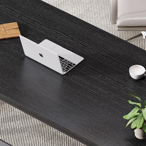 LVB 60 Inch Computer Office Desk Metal & Wood Writing Desks Rustic Brown
