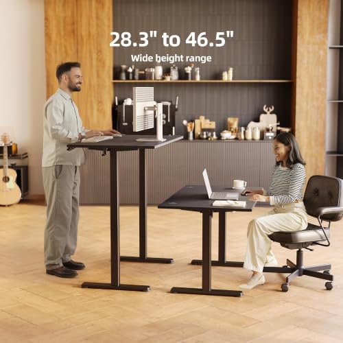 Claiks Electric Height Adjustable Standing Desk, 48x24 Inch, Deep Black