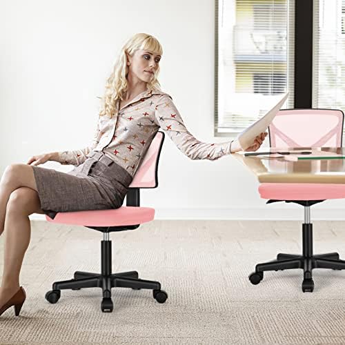 Sweetcrispy Small Armless Desk Chair, Mesh Rolling Office Chairs