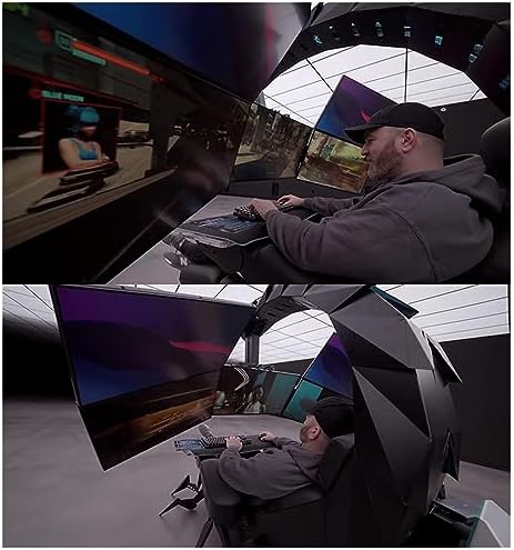 Gaming Chair Ergonomic Swivel with RGB LED for Racing, E-Sports, and Home Office Comfort (B)