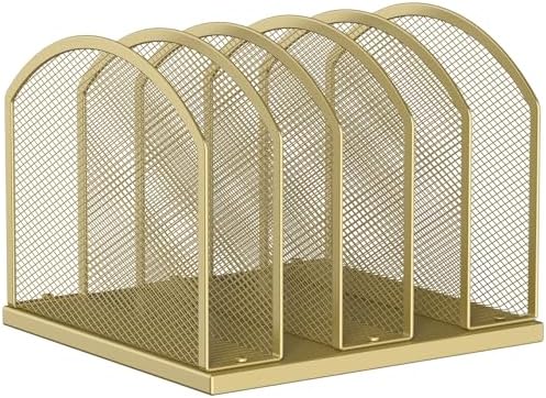 Gawerk 5-Section Vertical Desktop Organizer, 5-Section Mesh File Folder Stand Sorter for Office Home Classroom Organization