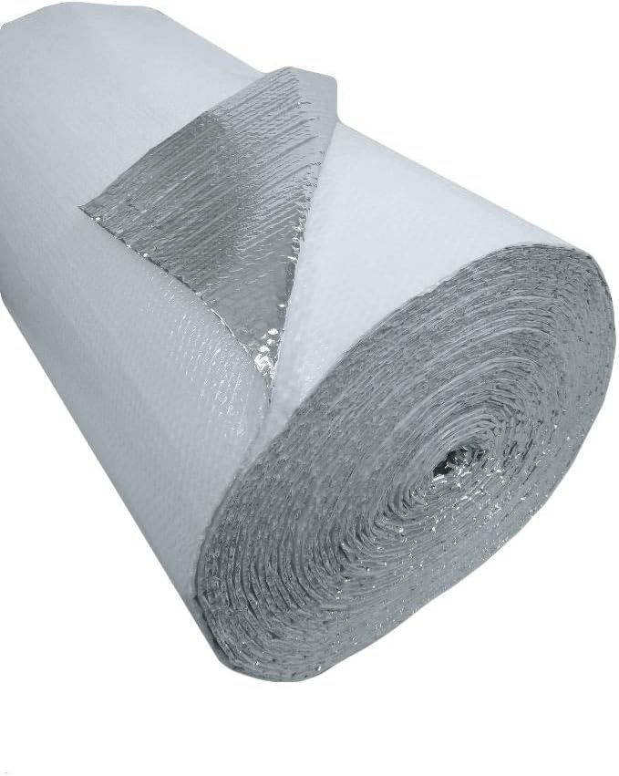 US Energy Products 48" x 100' White Double Bubble Reflective Foil Insulation Thermal Barrier R8