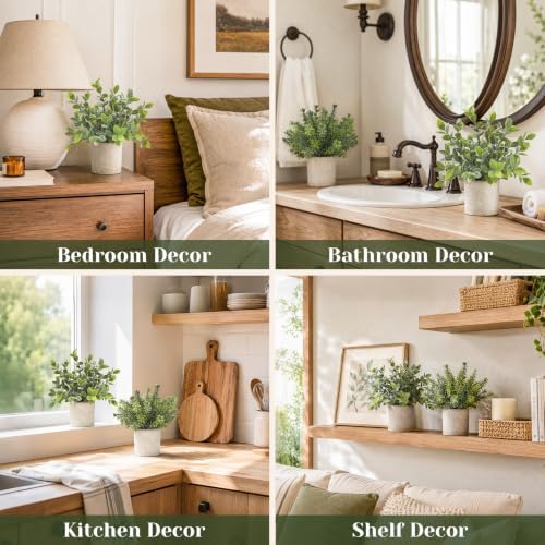 Der Rose 3 Pack Fake Plants Artificial Plants for Office Bathroom Decor