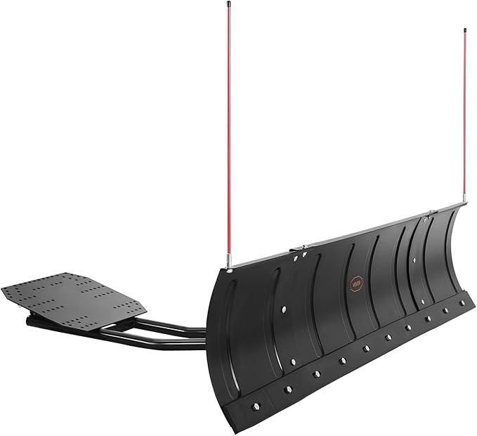VEVOR Snow Plow Blade, 43 in/72 in Width Adjustable Snow Plow Kit, Easy to Detach, Universal Mount Plowing Attachment with Rubber Flaps, Heavy Duty Steel Blade, Compatible with Most UTV & ATV