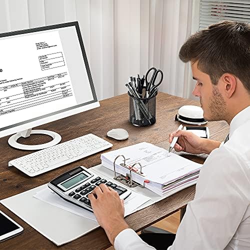 Amazon Basics Wire Mesh Pen Holder, Pencil Cup Desk Organizer for Stationery, Scissors, Office Caddy Storage, 3.7" x 3.3", Black