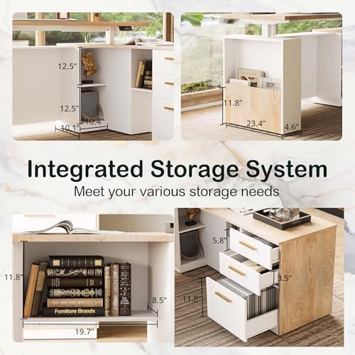 ModernMate 63" L Shaped Executive Standing Desk with 3 Drawers
