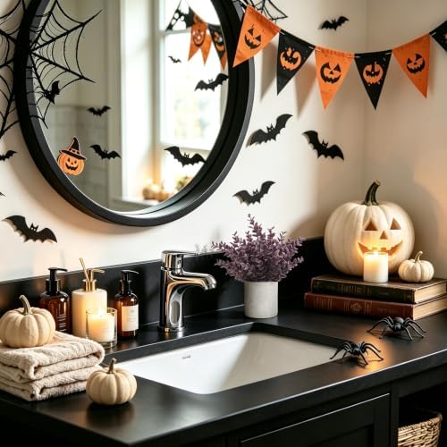 Der Rose 3 Pack Plum Eucalyptus Fake Plants for Halloween Bathroom Decor