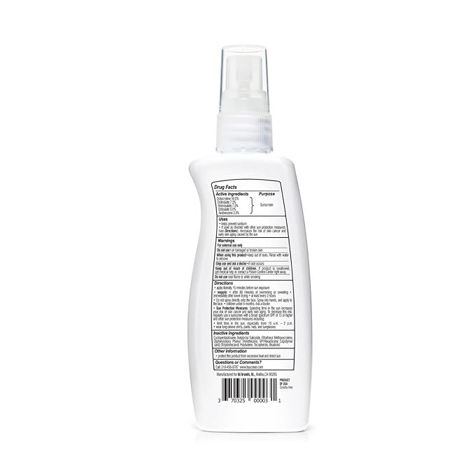 BU SPF 50 Kids Sunscreen Spray for Face and Body, Non Aerosol Spray, Fragrance Free, Clear, Non Greasy, Water Resistant, Fragrance Free 3.3 oz
