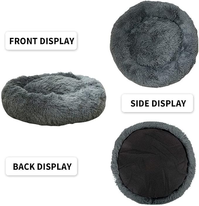 Nisrada Dog Bed for Small Medium Large Dogs, 30 inch Calming Dogs Bed, Washable-Round Cozy Soft Pet Bed for Puppy and Kitten with Slip-Resistant Bottom