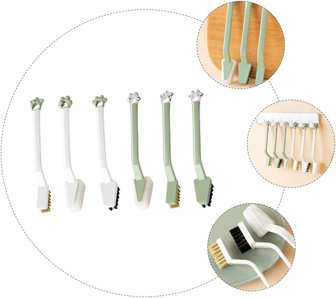 ABOOFAN 6pcs Kitchen Cleaning Brush Set Multi-Functional Stove and Sink Scrubber Ergonomic Design for Heavy Duty Cleaning for Kitchen Countertops and Pots