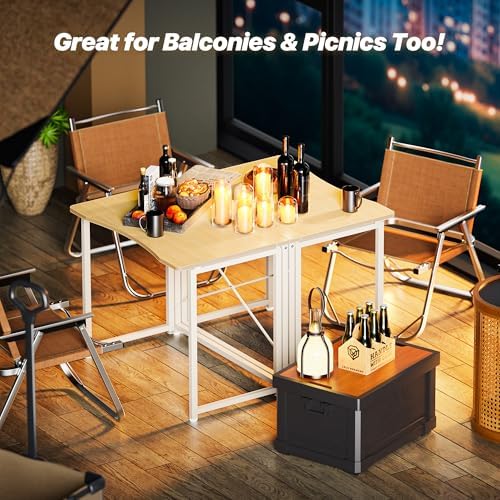 Huuger Folding Desk for Small Spaces, 31.5 Inch Foldable Computer Table