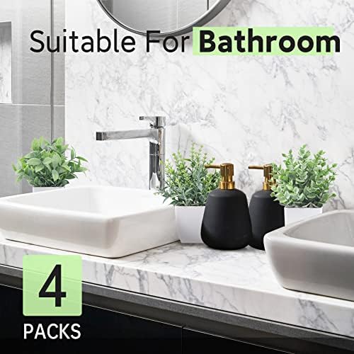 Der Rose 4 Pack 7" Mini Fake Plants, Artificial Plants for Bathroom Decor