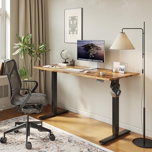 Agilestic 40*24 Inch Height Adjustable Electric Standing Desk, Rustic Brown