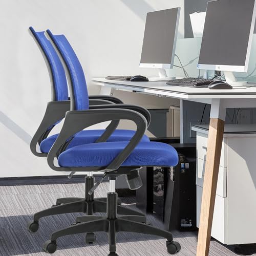BestOffice Ergonomic Office Chair | Mid-Back Swivel Desk Chair | Dark Blue