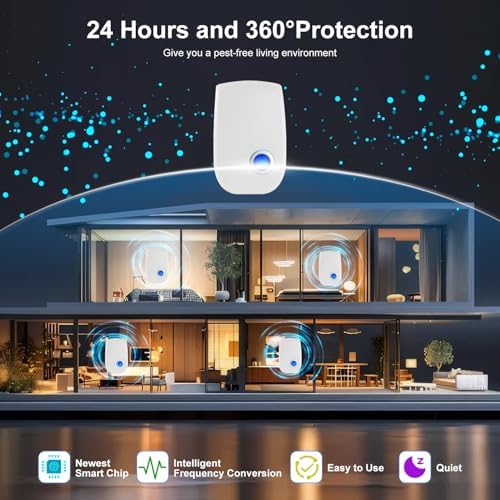 2026 Upgraded Ultrasonic Pest Control Repeller, Indoor Mouse Repellent for Rat, Mice, Rodent, Roach,Cockroach, Insect, Mosquito Electronic Plug in Pest Control 6 Packs
