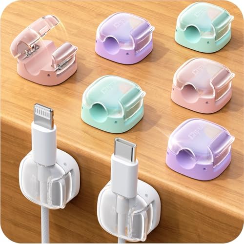 8 Pack Cable Clips, Cord Organizer, Cute Spring Cord Holder