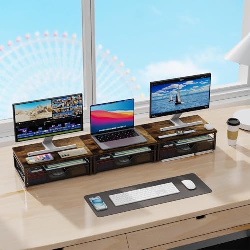 gianotter Computer Monitor Stand Riser with Drawer