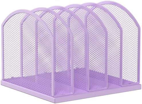 Gawerk 5-Section Vertical Desktop Organizer, 6-Section Mesh File Folder Stand Sorter for Office Home Classroom Organization