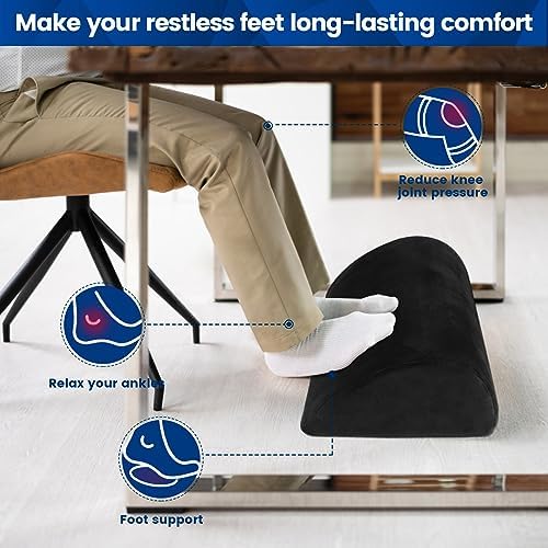 Foot Rest for Under Desk at Work, Foot Stool for Office, Black, Long