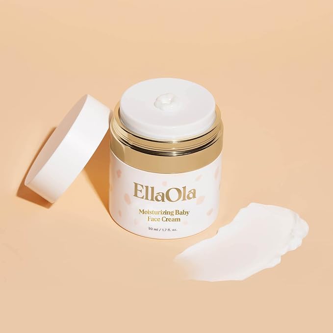 ELLAOLA 96 Hour Deep Moisturizing Baby Face Cream for Dry, Eczema Prone & Sensitive Skin - Daily Organic Face Lotion Nourishes & Hydrates, Fragrance Free | 1.7 fl. oz.