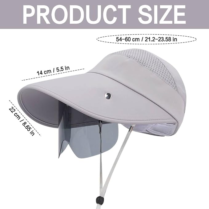 Face_Shield Protector Sun Visor Hat UV Protection Summer Sun Cap Great for Oudtoor Hiking Camping Golf Tennis Cycling