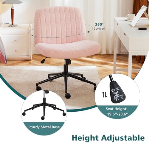OLIXIS Criss Cross Chair with Wheels, Vanity Chair, Home Office Desk
