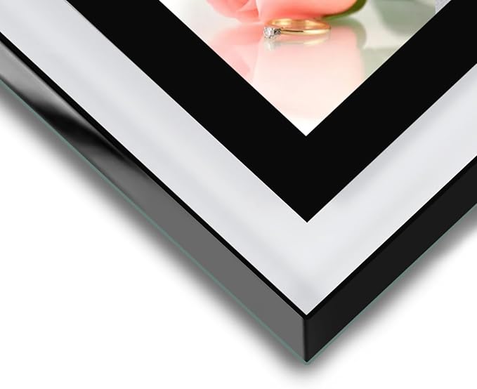 5x7 Picture Frames Black - Set of 4, HD Real Glass 5 by 7 Photo Frame for Tabletop Display, Wedding Birthday Christmas Day Gifts (5 x 7, Black)