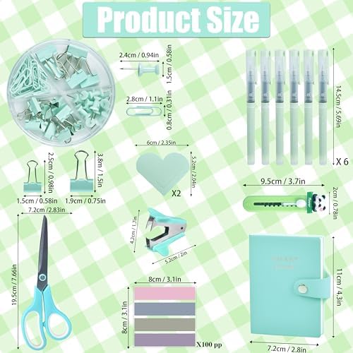 LXEVIHK Green Desk Accessories 23-Piece Office Supplies Gift Set