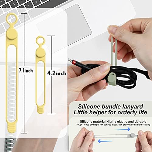 20Pcs Silicone Cable Ties, Cord Organizer Cable Management-2Sizes