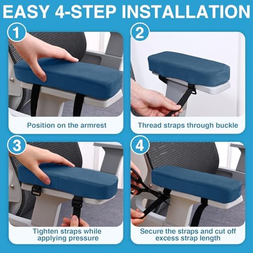Smiry Memory Foam Office Chair Armrest Pads, Non-Slip Armrest Cushion