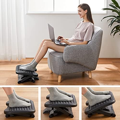 HUANUO Adjustable Foot Rest for Under Desk with Massage Surface and Tilt (Pack of 5)
