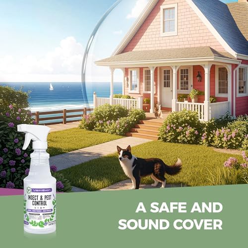 VermExon Peppermint Oil Insect & Pest Control Spray – 32oz Natural Plant-Based Bug Killer for Spiders, Ants, Flies, and Other Insects, Safe for Home & Kitchen Use