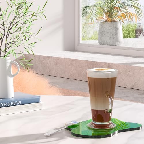Acrylic Coaster Decorative Plates, Dark Green Bar Drink Coaster, Clear Cloud Shape Coffee Cup Coaster, Perfect for Tabletop Protection and Accessories Display.(Dark Green