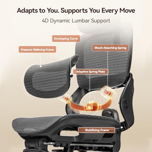SIHOO B100 PRO Ergonomic Mesh Office Chair with Footrest, Ink Black