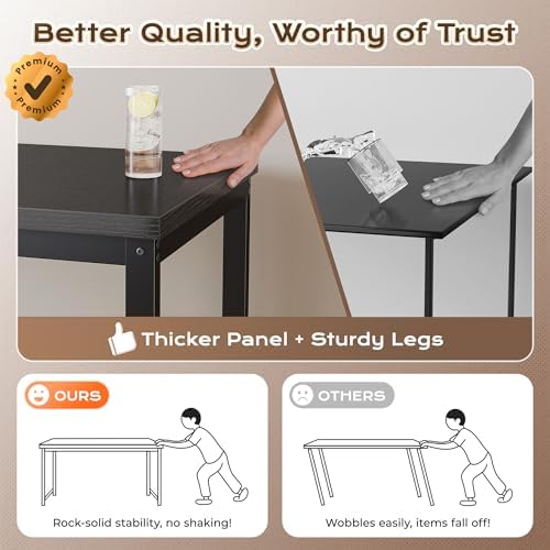 Huuger 48 x 24 inch Desk with Power Outlets & 0.95 Inch Thicker Desktop
