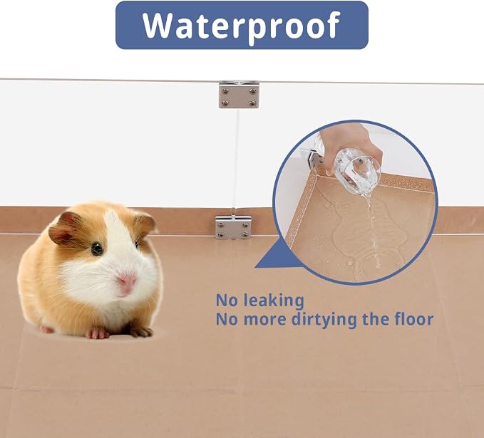 Disposable Guinea Pig Cage Liners, 48" x24 Large Liner Bag for Guinea Pig Cage Bottom, Water-Resistant Kraft Paper（25Pcs