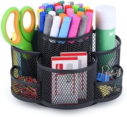 Topwey 360 Rotating Pencil/Pen Holder for Desk in Black