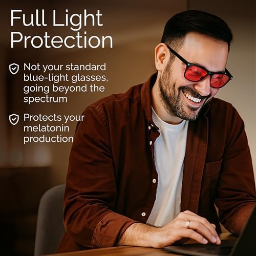 livho High Tech Blue Light Blocking Gaming Glasses - Red Lenses