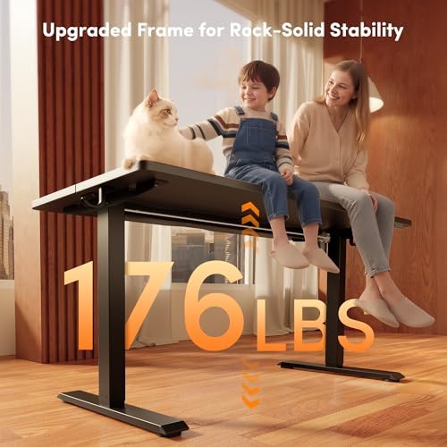 FEZIBO Standing Desk 63 × 28 Inch Electric Height Adjustable, Black