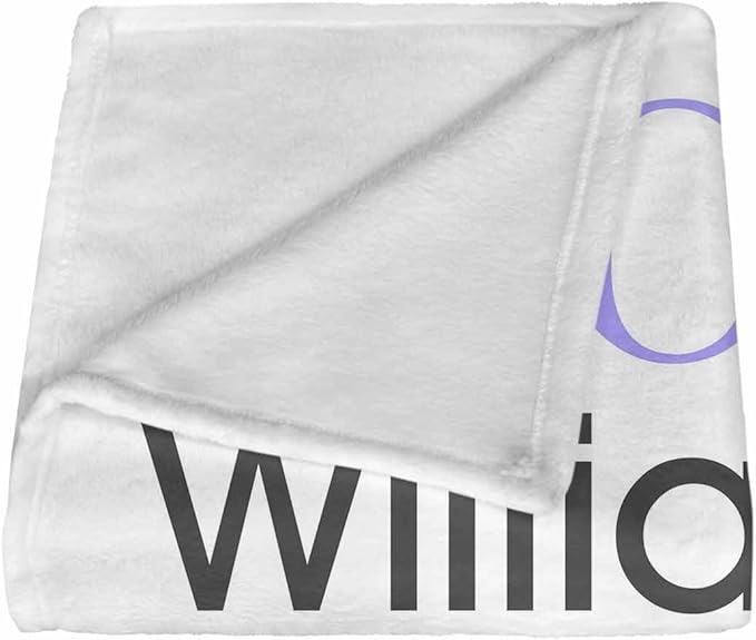 Custom Name Blanket for Kids Adults, Personalized Baby Blanket with Name for Girls Boys Cute Animal Pattern Purple Personalized Christmas Birthday Gifts for Kids Women Mom