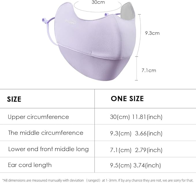 Sun Protection UPF 50+ UV Face Cover Summer Face Mask Neck Gaiter with Ear Loops SLN3M308