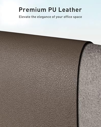 Aothia Faux Leather Desk Mat - Large Mouse Pad, Non-Slip PU Leather Blotter, Waterproof Writing Surface for Office and Home (Coffee, 40" x 24")